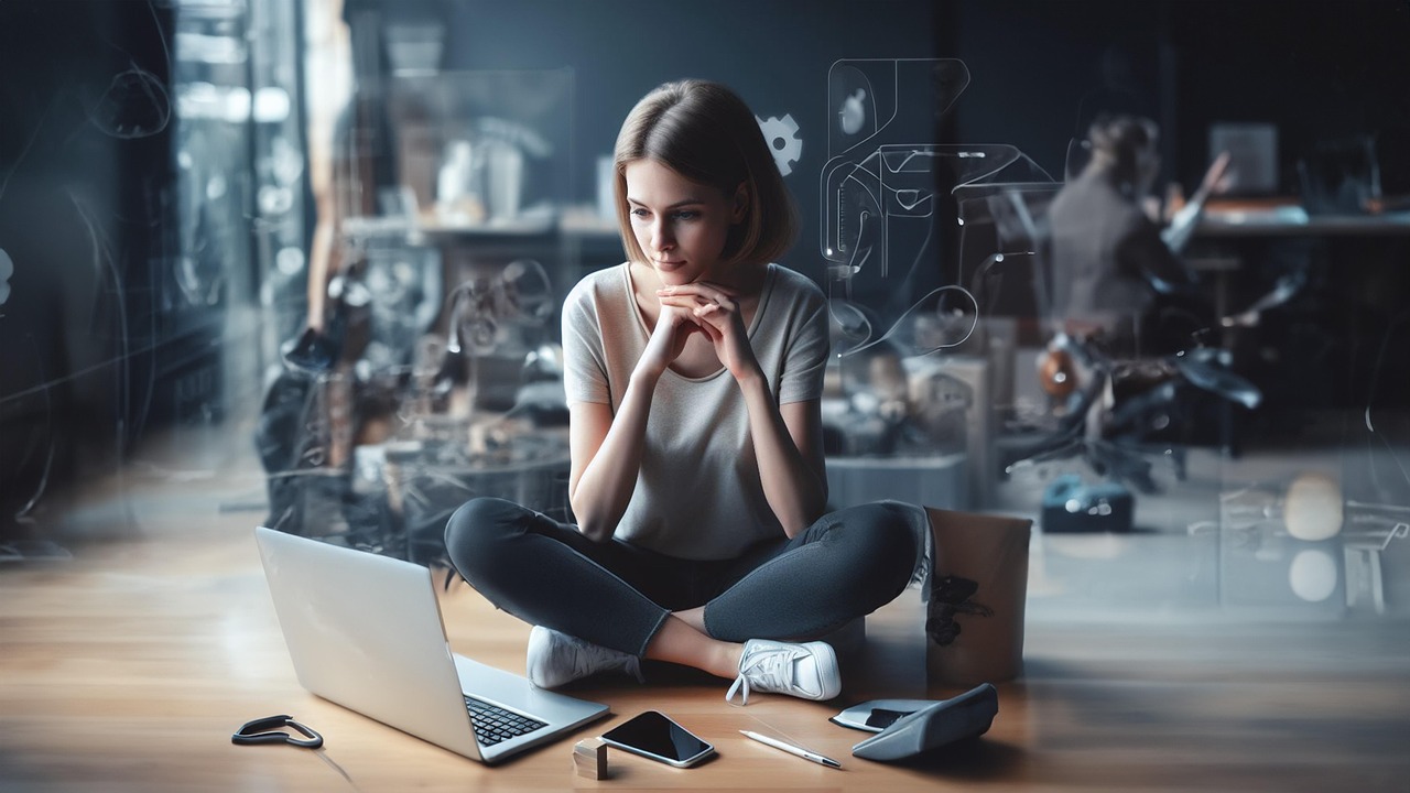 ai generated, woman, computer, desk, company, marketing, digital, remote work, remote work, remote work, remote work, remote work, remote work